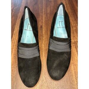 Thierry Rabotin Black Suede Heels Size 41 (10 US) EUC!!